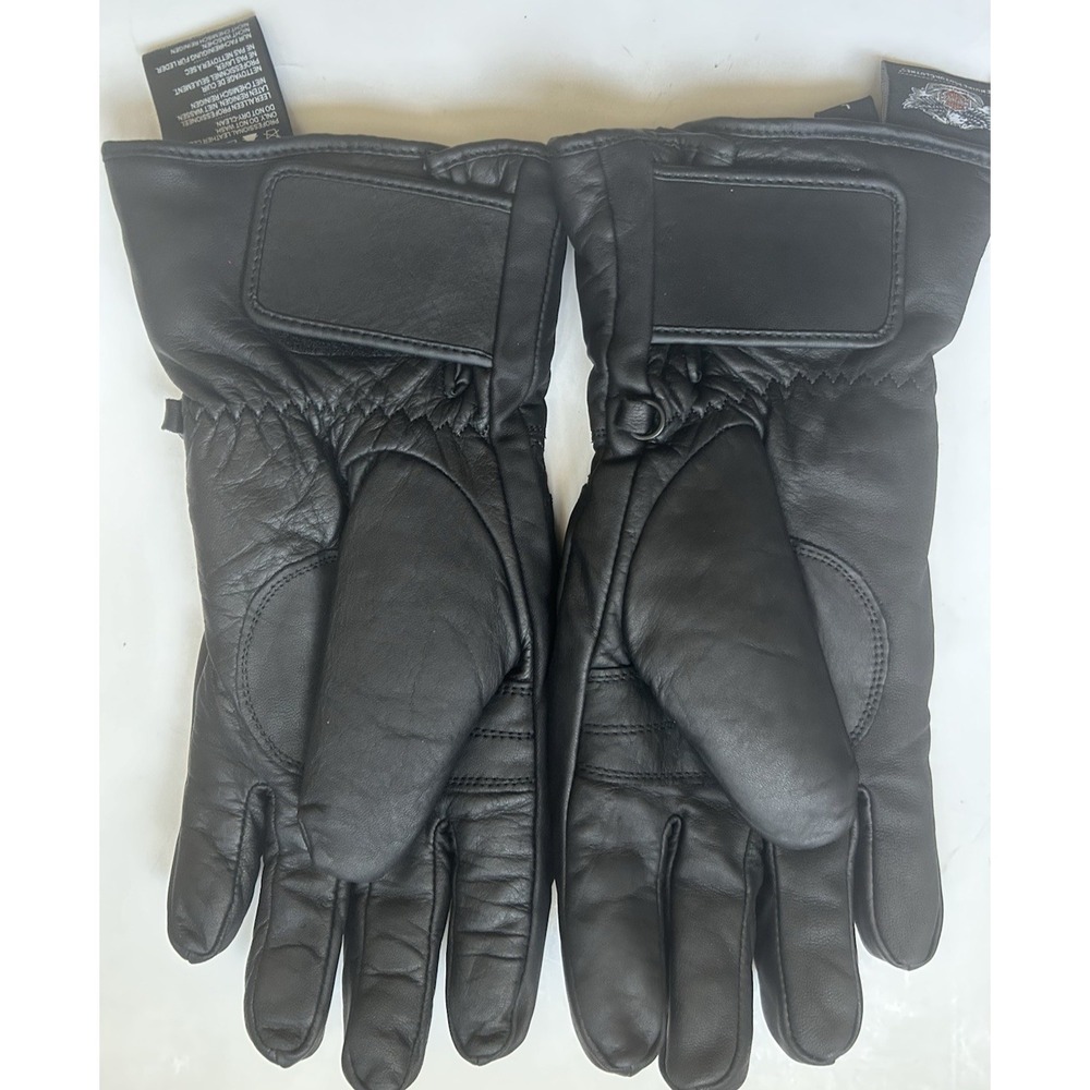 HARLEY DAVIDSON MOTORCYCLE GLOVES INSULATED LEATHER SIZE L H-6 - Picture 4 of 5